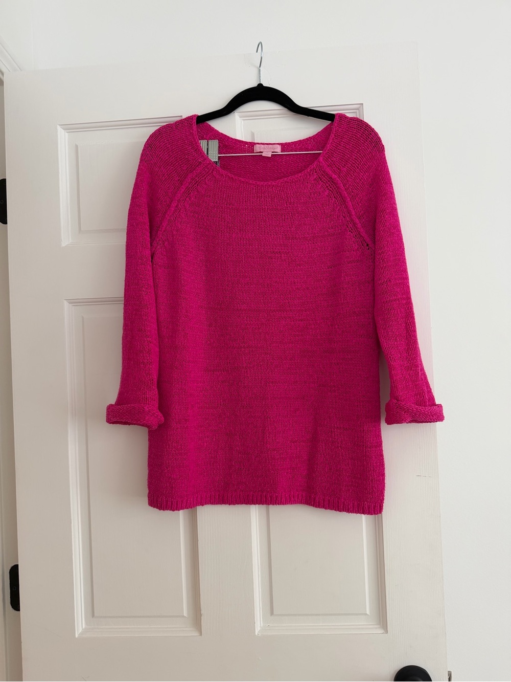 Lilly Pulitzer Hot Pink Scoop Neck Knit Sweater